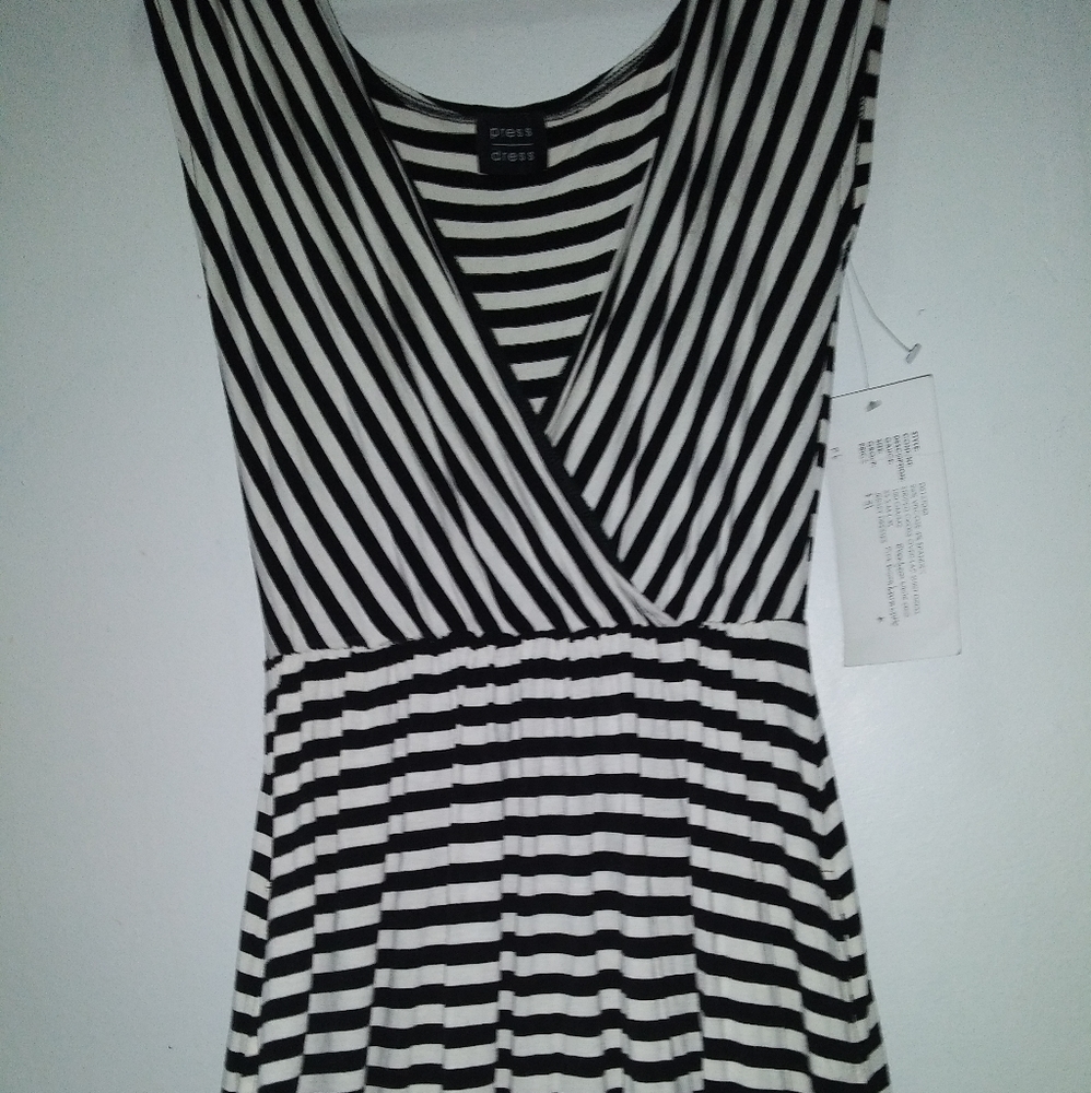 Black and white stripped dress
